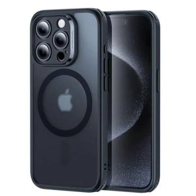 Abbildung von ESR für iPhone 15 Pro Hülle Set (5 in 1), durchscheinende Matte mit Displayschutzfolie und Kameraschutz, kompatibel MagSafe, Militärnorm Schutz, Classic Serie, Mattiertes Schwarz