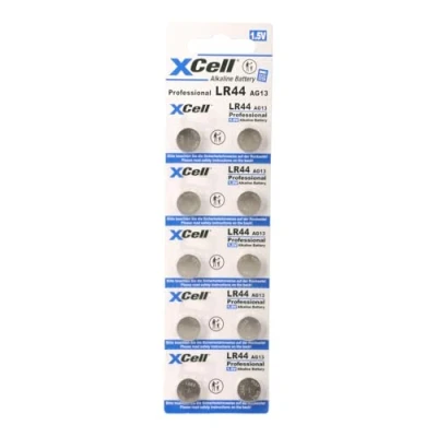 Abbildung von XCell Alkaline Knopfzelle LR44 (10 Stück, für Spielzeug/medizinische Geräte/Taschenrechner UVM.) 149309