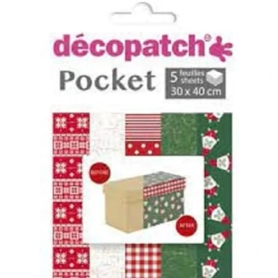 Abbildung von Decopatch Décopatch DP024C Déco Pocket No. 24 Packung mit 5 Blatt Papier 30x40cm, 1 Pack