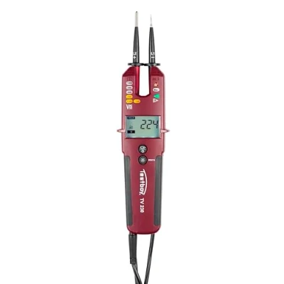 Abbildung von Testboy TV 230 Strom Spannungsprüfer (Stromzange, große Funktionsvielfalt, LC Display, LED Messstellenbeleuchtung, T RMS Messverfahren, Vibrationsmotor), Rot/Schwarz
