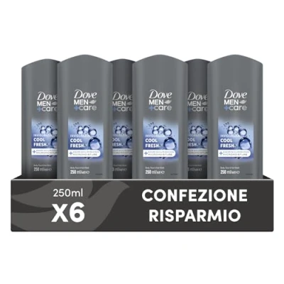 Abbildung von Dove, Dove Men+Care Duschgel für Herren, 3 in 1, feuchtigkeitsspendend, Körper, Gesicht und Haare, mit Mikro Moisture Technologie, spendet 24 Stunden Feuchtigkeit, 6 Stück à 250 ml