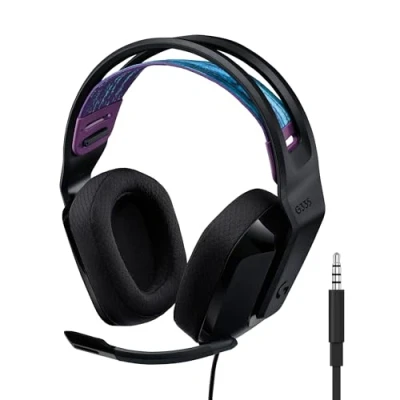 Abbildung von Logitech G335 Kabelgebundenes Gaming Headset, Flip to Mute Mikrofon, 3,5 mm Audioanschluss, Memory Schaum Ohrpolster, Leicht, Kompatibel mit PC, PlayStation, Xbox, Nintendo Switch Schwarz