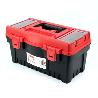 Abbildung von Kistenberg Werkzeugkoffer Werkzeugkiste Werkzeugkasten Werkstattkiste Werkzeugbox (mit Werkzeugtrage, Organizer mit Trennwänden im Deckel, Ergonomischer Griff, ABS Verschlüsse, 476 x 260 256 mm)