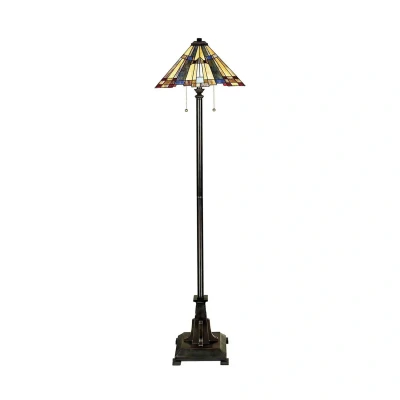 Abbildung von Quoizel QZ Inglenook FL Stehleuchte 2xE27 H:157,5 L:43,2 B:43,2 im Tiffany Stil