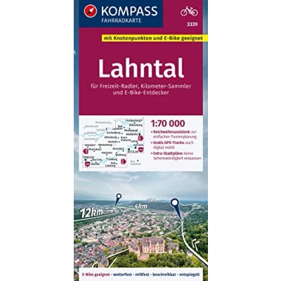 Abbildung von KOMPASS Fahrradkarte 3339 Lahntal 1:70.000: reiß und wetterfest mit Extra Stadtplänen