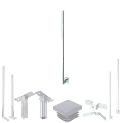 Abbildung von siwitec Pfostenkappe Geländer individuell konfigurieren (Universal Set), Universalpfosten, Handlaufstützen, Befestigungslaschen, Pfostenkappen