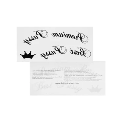 Abbildung von 1 x Premium Pussy, Best Pussy Tattoo Schriftzug in schwarz Kinky Fetish Temporary (1)