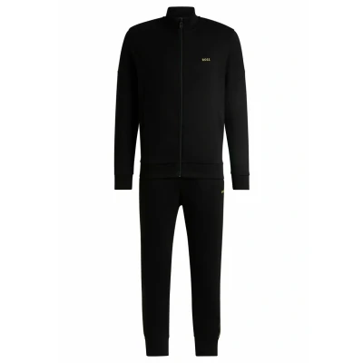 Abbildung von BOSS Herren Tracksuit Set AMZ IN Trainingsanzug aus Interlock Baumwolle mit Logo Details Schwarz001 XL