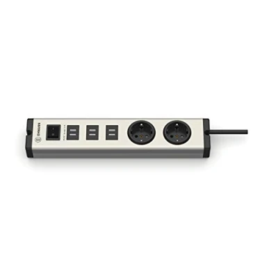 Abbildung von EHMANN 0601x0a02203303 USB Multilader mit 6 Port (6,3 A) und 2 Schutzkontakt Steckdosen, 8 Geräten laden (Smartphone, Tablet, etc.)