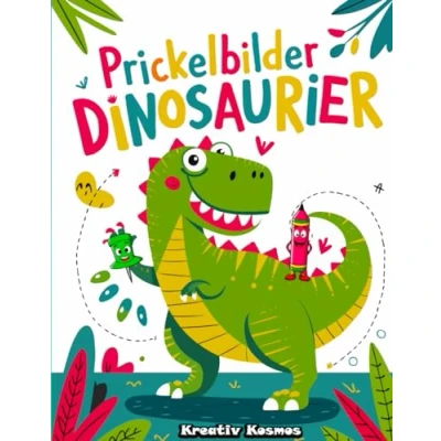 Abbildung von Prickelbilder Dinosaurier ab 3: Bastelbuch für kinder im Alter von 3 bis 6 Jahren 50 Prickelvorlagen zum Ausmalen, Prickeln Ausschneiden Mädchen und Jungen Prickelblock / Dino Malbuch