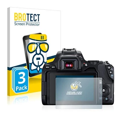 Abbildung von BROTECT Schutzglas für Canon EOS 250D (3 Stück) Schutzfolie Panzer Folie Glas [Extrem Kratzfest 9H, Anti Fingerprint, Ultra Transparent]