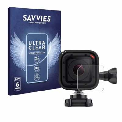 Abbildung von Savvies 6 Stück Schutzfolie für GoPro Hero 4 Session Linse (Gehäuse) Displayschutz Folie Ultra Transparent