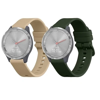 Abbildung von kwmobile 2x Sportarmband kompatibel mit Garmin vivomove 3S / vivoactive 4S Armband Fitnesstracker Band Set aus TPU Silikon