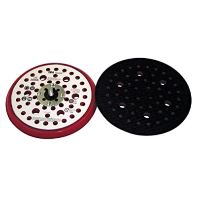 Abbildung von Cubitron 3M Hookit Clean Schleifscheiben Pad, niedriges Profil, 52 Löcher, für Schwing und Exzenterschleifer, Haken Schlaufenbefestigung, 15,2 x 0,9 0,5 1,5 cm, 20356, Rot