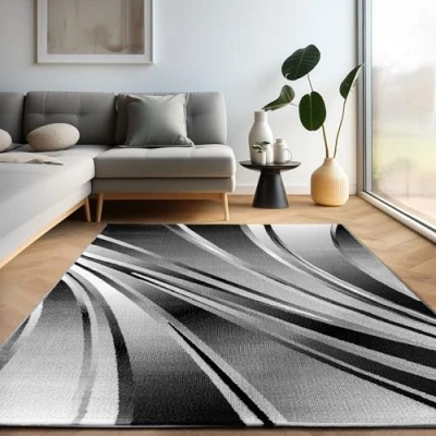 Abbildung von Carpettex Designteppich Abstrakt Wellen Design, Rechteckig, Höhe: 12 mm, Kurzflor Teppich Wohnzimmer Design versch. größe