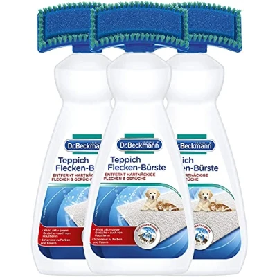 Abbildung von Dr. Beckmann Teppich Flecken Bürste (3x 650 ml) Teppichreiniger zur Entfernung selbst hartnäckiger und Gerüche inkl. Bürstenapplikator