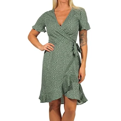 Abbildung von ONLY Onlolivia WRAP Dress Freizeitkleid, Damen, Größe: 38, Green/black