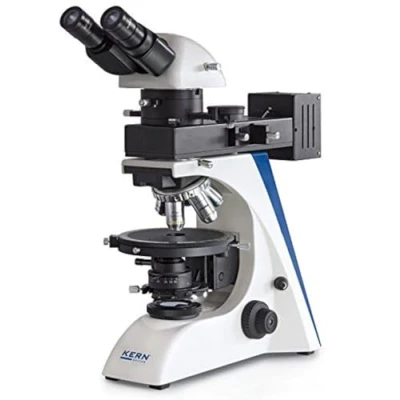 Abbildung von KERN Optics Polarisierendes Mikroskop für den flexiblen und professionellen Anwender, Infinity, Binokular Tubus, 12V/100W Halogen, Auflicht