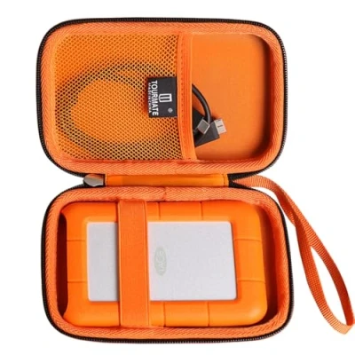 Abbildung von Tourmate Hartschalenhülle kompatibel mit LaCie Rugged Mini 1 TB / 2 4 5 externe Festplatte, tragbare HDD, nur Hülle