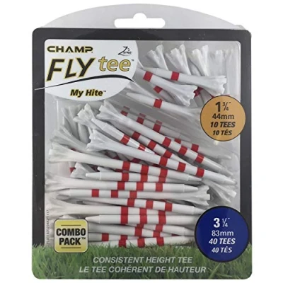 Abbildung von Champ My Hite Flytees Golf Tees 40 x 83 mm und 10 44 mm, Rot/Weiß