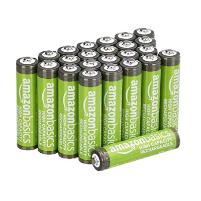 Abbildung von Amazon Basics AAA Batterien mit hoher Kapazität, 850 mAh, wiederaufladbar, vorgeladen, 24 Stück