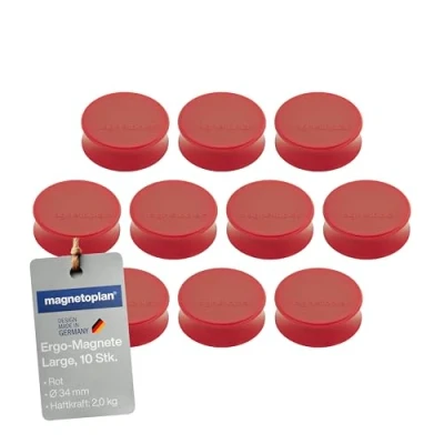 Abbildung von Magnetoplan Magnet Ergo Large 1665006 34mm rot 10 Stück