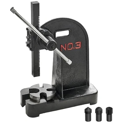 Abbildung von VEVOR Dornpresse, 3 t Handhebelpresse, Manuelle Dornpresse Präzisions Handpresse, 310 mm Maximale Höhe, Desktop Stanzpresse aus Gusseisen, zum Stanzen, Biegen, Strecken, Formen