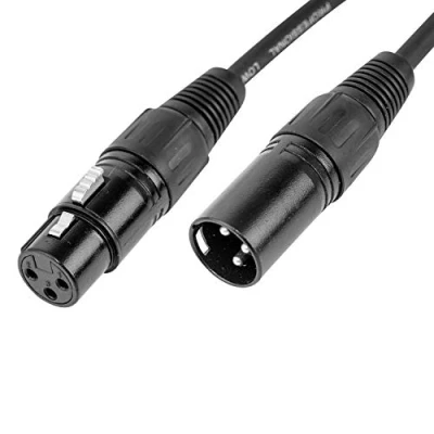 Abbildung von CASCHA Premium Mikrofonkabel XLR Buchse auf Stecker (1m, Schwarz) High Quality Audio Microphone Cable