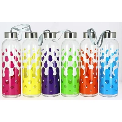 Abbildung von CRISTALICA Wasserflasche Trinkflasche to Go Glas 500 ml, grün