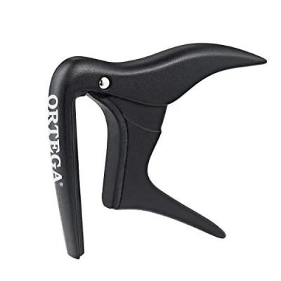 Abbildung von Ortega Guitars OCAPOCV SBK &quot;one touch&quot; Western und E Gitarren Kapodaster curved satiniert schwarz