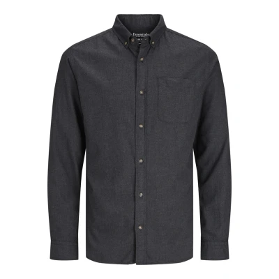 Abbildung von Jack &amp; Jones Jjeclassic Melange LS SN Hemd, Herren, Größe: XL, Dark grey