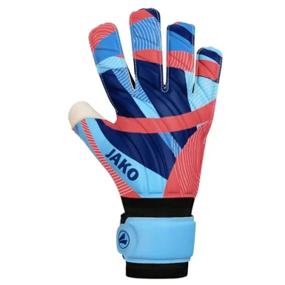 Abbildung von JAKO Unisex Torwart Handschuhe River Supersoft RC, SkyBlue/Coral/Navy, 7,5