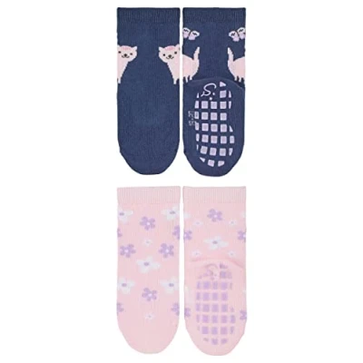 Abbildung von Sterntaler Baby Mädchen Doppelpack Katze+Blumen ABS Söckchen, blau, 20