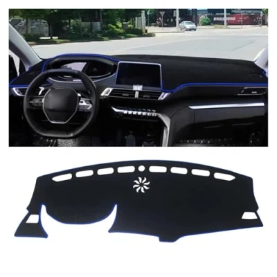 Abbildung von Auto Armaturenbrett Abdeckung Für Peugeot 3008 5008 GT Hybrid 2016 2017 2018 2019 2020 2021 2022 2023 Dashboard Matte Sonnenschutz Pad Zubehör(LHD Blue Side)