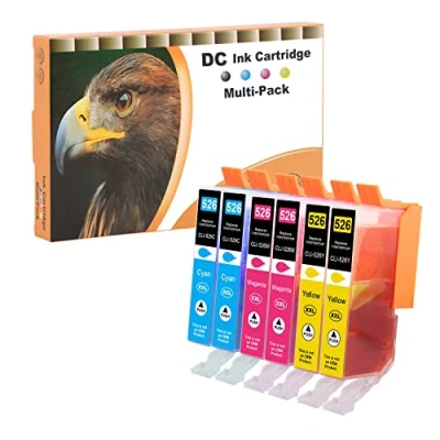 Abbildung von D&amp;C 6X Druckerpatronen Kompatibel für Canon PGI 525 CLI 526 Pixma MG6250 MG8150 MG8250 MX885 MX895 IP4840 IP4850 IP4900 MG5140 MG5150 MG5240 MX710 MX715 MG6100 MG6150 MG6200 IP4950 IX6550