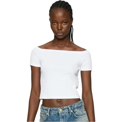Abbildung von Urban Classics Organic OFF Shoulder 2PACK Tshirt basic, Damen, Größe: 4XL, Black/white
