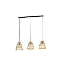 Abbildung von Eglo 43867 NATURE Hängeleuchte AYESGARTH Holz natur E27 3X40W L:91cm B:21cm H:110cm dimmbar