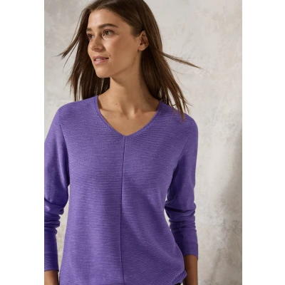 Abbildung von Cecil Strukturmix Strickpullover, Damen, Größe: XS, Lila