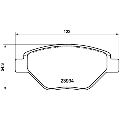 Abbildung von HELLA 8DB 355 010 551 Bremsbelagsatz nicht für Verschleißwarnanzeiger vorbereitet mit Bremssattelschrauben Zubehör RENAULT: MEGANE 2