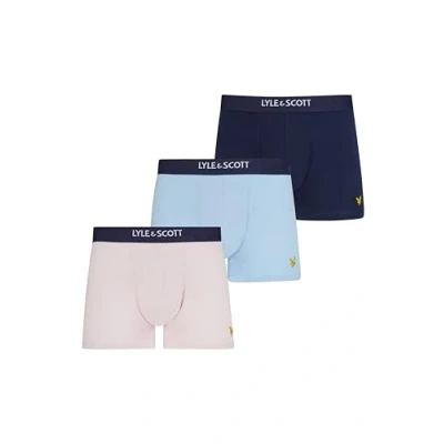 Abbildung von Lyle &amp; Scott Unterwäsche Herren : 3er Set Boxershorts Nathan Baumwolle, Perfect Passform, Adler Logo, Elastischer Bund mit Schriftzug, atmungsaktiv