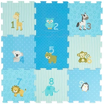 Abbildung von Bieco Steckpuzzle Puzzlematte 18 tlg. Spielmatte Baby XXL Puzzle Kinder Krabbeldecke Turnmatte Teppiche Krabbelmatte Buchstaben Lernen Spielteppich Junge, Puzzleteile