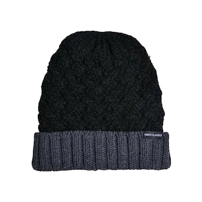Abbildung von Urban Classics Braid KNIT Mütze, Herren, Größe: One Size, Black heathergrey