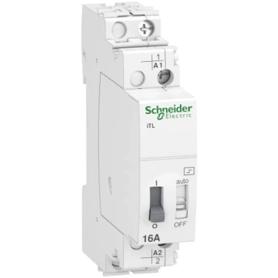 Abbildung von Schneider Electric A9C30811 Fernschalter iTL, 1P, 1S, 16A, Spule 110 VDC, 230 240 VAC 50/60Hz, 40 W, 250 V, Weiss
