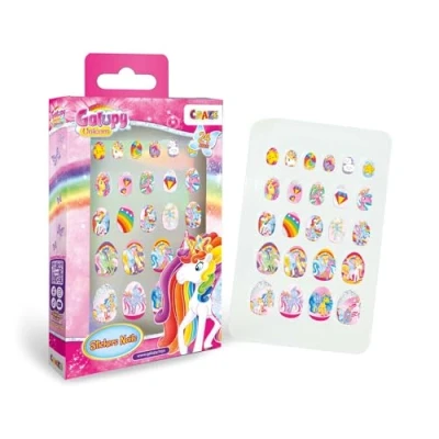 Abbildung von CRAZE Sticker Nails Galupy Unicorn 24 aufklebbare Nägel für Kinder, selbstklebende Fingernägel, Fingernagelset Kinder Mädchen, zum aufkleben