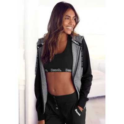 Abbildung von Bench Sweatjacke schwarzdunkelgrau, Damen, Größe: 32/34, Schwarz dunkelgrau
