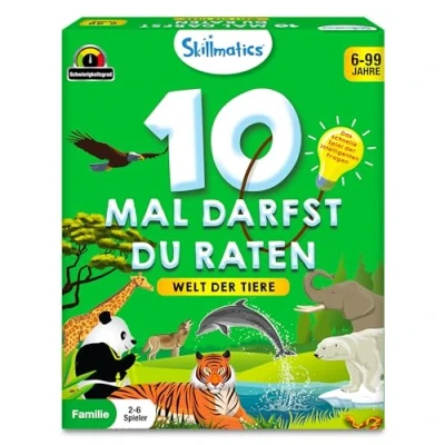 Abbildung von Skillmatics Kartenspiel 10 Mal darfst du raten Tierreich, Geschenke für Kinder ab 6 Jahren, Groβer Spaβ Reisen und Familienspiel Abende