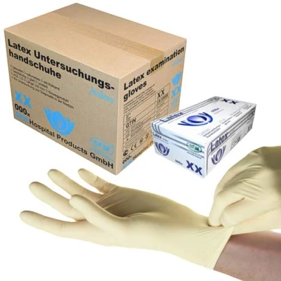 Abbildung von SFM ® BIOLIMES Latex : XS, S, M, L, XL weiß gepudert glatt Einweghandschuhe Einmalhandschuhe Untersuchungshandschuhe Latexhandschuhe M (1000)