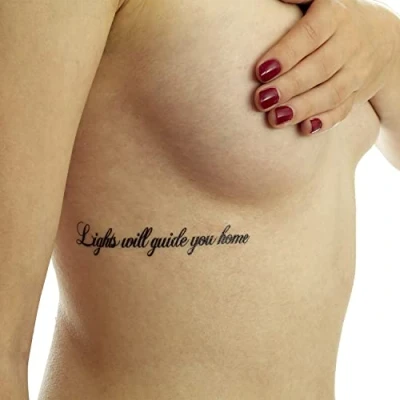 Abbildung von 2 x Lights will guide you home Tattoo Schriftzug in schwarz Temporary Body (2)
