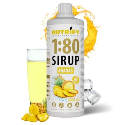 Abbildung von NUTRIFY Vital Fitness Drink 1:80 Sirup 1 L Ananas, Getränkekonzentrat mit Vitaminen und Carnitin zuckerfrei ergibt 80 Liter Sportgetränk kalorienarm, 1000 ml