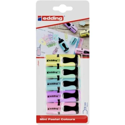 Abbildung von edding Marker 7 Mini Textmarker Pastell sortiert (5er Set)